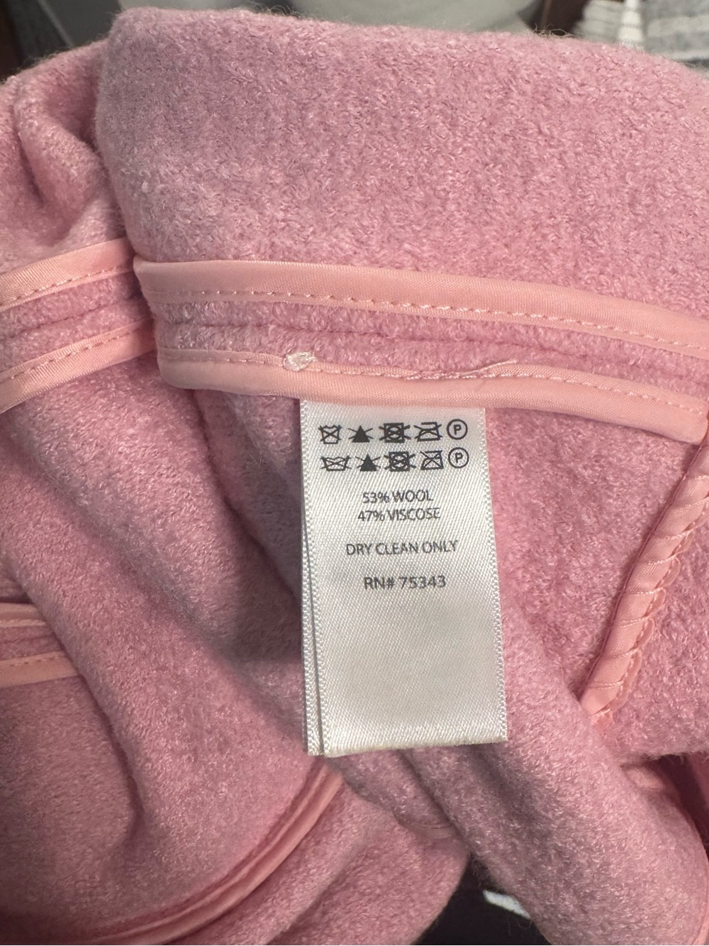 TAHARI Mauve Pink Wool Blend Open Front Coat - Picture 9 of 9